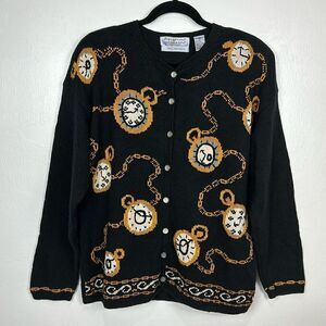 Signatures Northern Isles Vintage Embroidered By Hand Cardigan Sweater Size XL